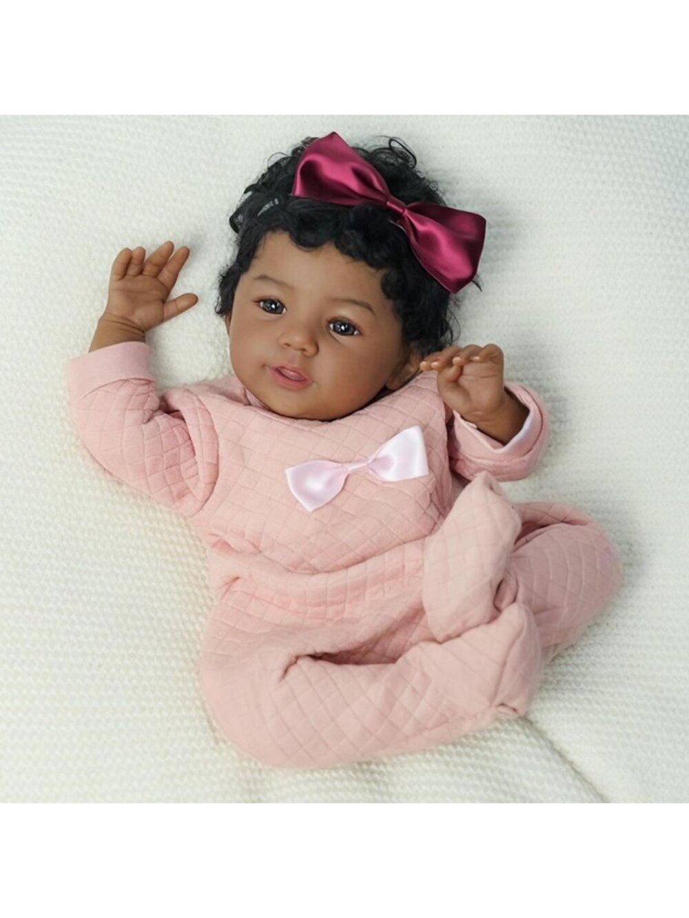 18-Inch Rosewood Realistic Reborn Baby Girl African American Newborn Soft Body